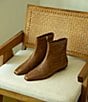 Antonio Melani x Kristen Nichols George Leather Crocodile Low Heel Booties - Image 1