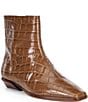 Antonio Melani x Kristen Nichols George Leather Crocodile Low Heel Booties - Image 2