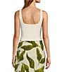 Antonio Melani x M.G. Style Abbie Sweetheart Neck Sleeveless Crop Top, Color:Ivory - Image 3