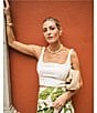 Antonio Melani x M.G. Style Abbie Sweetheart Neck Sleeveless Crop Top, Color:Ivory - Image 1