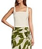 Antonio Melani x M.G. Style Abbie Sweetheart Neck Sleeveless Crop Top, Color:Ivory - Image 2