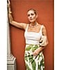 Antonio Melani x M.G. Style Abbie Sweetheart Neck Sleeveless Crop Top, Color:Ivory - Image 4