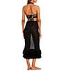 Color:Black - Image 3 - x M.G. Style Carmel Halter Fringe Maxi Dress Swim Cover Up