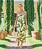 Antonio Melani x M.G. Style Finley Linen Blend Sweetheart Neck Sleeveless A-Line Dress, Color:Green Leaf - Image 1