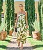 Antonio Melani x M.G. Style Finley Linen Blend Sweetheart Neck Sleeveless A-Line Dress, Color:Green Leaf - Image 5