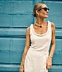 Antonio Melani x M.G. Style Gray Scoop Neck Sleeveless Tie Back Top, Color:Ivory - Image 1