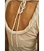 Antonio Melani x M.G. Style Gray Scoop Neck Sleeveless Tie Back Top, Color:Ivory - Image 5