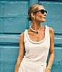 Antonio Melani x M.G. Style Gray Scoop Neck Sleeveless Tie Back Top, Color:Ivory - Image 4