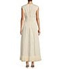 Antonio Melani x M.G. Style Jenny Round Neck Sleeveless Pleat A-Line Fringe Dress, Color:Pearl - Image 3