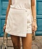 Antonio Melani x M.G. Style Kurry Textured Wrap Coordinating Skort, Color:Ivory - Image 5