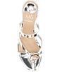 Antonio Melani x M.G. Style Leo Leather Shell Ornamented Dress Sandals, Color:Silver - Image 6