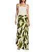 Antonio Melani x M.G. Style Lyons Printed Faux Wrap Asymmetric Skirt, Color:Green Leaf - Image 4