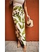 Antonio Melani x M.G. Style Lyons Printed Faux Wrap Asymmetric Skirt, Color:Green Leaf - Image 6