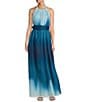 Antonio Melani x M.G. Style MG Ombre Halter Neck Sleeveless Belted Dress, Color:Blue Ombre - Image 2