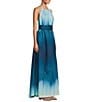 Antonio Melani x M.G. Style MG Ombre Halter Neck Sleeveless Belted Dress, Color:Blue Ombre - Image 4