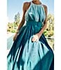 Antonio Melani x M.G. Style MG Ombre Halter Neck Sleeveless Belted Dress, Color:Blue Ombre - Image 6