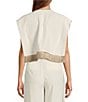 Antonio Melani x M.G. Style Nat V-Neck Fringe Back Coordinating Blouse, Color:Ivory - Image 3