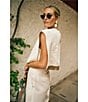 Antonio Melani x M.G. Style Nat V-Neck Fringe Back Coordinating Blouse, Color:Ivory - Image 6