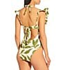 Antonio Melani x M.G. Style Ravello Bonded Ruffle One Piece Swimsuit, Color:Green - Image 2