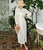 Antonio Melani x M.G. Style Salty Sands Crochet Maxi Dress Swim Cover Up, Color:Pearl - Image 1