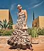 Antonio Melani x M.G. Style Somers Swirl Print Linen Blend Straw Trim Two Piece Set, Color:Brown Swirl - Image 1