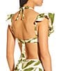 Antonio Melani x M.G. Style Sorrento Bonded Ruffle Bralette Swim Top, Color:Green - Image 3