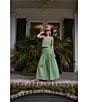 Antonio Melani x Style by Simkins Charlotte Printed Poplin Top & Skirt Set, Color:Green Print - Image 4