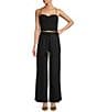 Antonio Melani x Style by Simkins Coordinating Sarah Linen Blend Rope Applique Sweetheart Neck Sleeveless Top, Color:Black - Image 3