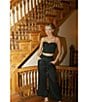 Antonio Melani x Style by Simkins Coordinating Sarah Linen Blend Rope Applique Sweetheart Neck Sleeveless Top, Color:Black - Image 6