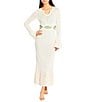Antonio Melani x Style by Simkins Emily Long Sleeved Crochet Maxi Dress Swim Cover-Up, Color:Ivory - Image 1