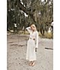 Antonio Melani x Style by Simkins Emily Long Sleeved Crochet Maxi Dress Swim Cover-Up, Color:Ivory - Image 3