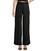 Antonio Melani x Style by Simkins Fran Linen Blend Coordinating Rope Belt Pants, Color:Black - Image 1