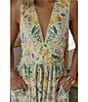 Antonio Melani x Style by Simkins Hannah Poplin V-Neck Sleeveless Belted Maxi Dress, Color:Yellow Scarf - Image 6