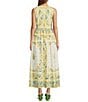 Antonio Melani x Style by Simkins Hannah Poplin V-Neck Sleeveless Belted Maxi Dress, Color:Yellow Scarf - Image 2