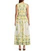 Antonio Melani x Style by Simkins Hannah Poplin V-Neck Sleeveless Belted Maxi Dress, Color:Yellow Scarf - Image 4