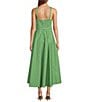 Antonio Melani x Style by Simkins Margo Printed Poplin Sweetheart Neck Sleeveless Dress, Color:Green Print - Image 2