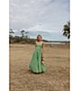 Antonio Melani x Style by Simkins Margo Printed Poplin Sweetheart Neck Sleeveless Dress, Color:Green Print - Image 4