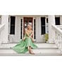 Antonio Melani x Style by Simkins Margo Printed Poplin Sweetheart Neck Sleeveless Dress, Color:Green Print - Image 5