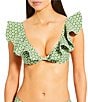 Antonio Melani x Style by Simkins Marguerite Ruffle Swim Top, Color:Green - Image 2