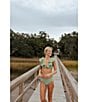 Antonio Melani x Style by Simkins Marguerite Ruffle Swim Top, Color:Green - Image 6