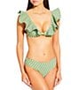 Antonio Melani x Style by Simkins Marguerite Ruffle Swim Top, Color:Green - Image 4