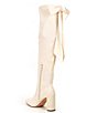 Color:Ivory - Image 3 - x Nicola Bathie Nicola Over-the-Knee Lace Detailed Silk Bow Dress Boots