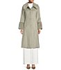 Color:Lichen - Image 3 - x Nicola Bathie Vivienne Wool Blend Long Sleeve Faux Fur Single Breasted Pearl Button Front Long Coat