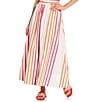Antonio Melani x Stephanie Covington Kristen Poplin Stripe High-Rise A-Line Flounce Coordinating Maxi Skirt - Image 1