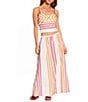 Antonio Melani x Stephanie Covington Kristen Poplin Stripe High-Rise A-Line Flounce Coordinating Maxi Skirt - Image 3