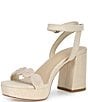 Antonio Melani x Stephanie Covington Lucy Linen Fabric Disk Platform Sandals - Image 4