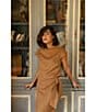 Antonio Melani x Style Bungalow The Conservatory Two Piece Coordinating Wool Blend Blouse & Pencil Skirt Set, Color:Almond - Image 11