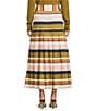 Antonio Melani X Style Bungalow The Town Sateen Stripe Coordinating A-Line Midi Skirt, Color:Multi Stripe - Image 2
