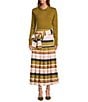 Antonio Melani X Style Bungalow The Town Sateen Stripe Coordinating A-Line Midi Skirt, Color:Multi Stripe - Image 5