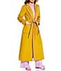 Antonio Melani x The Nat Note Bea Wool Blend Tie Front Notch Lapel Collar Trench Coat - Image 1